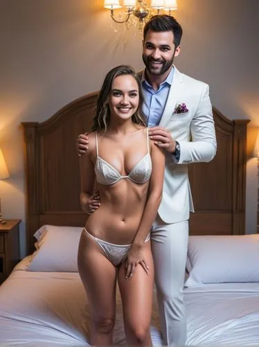 wedding night with a great woman,a man with a tie is standing next to a beautiful woman,social,matrimonio,modelos,zanjeer,kushti,ranveer