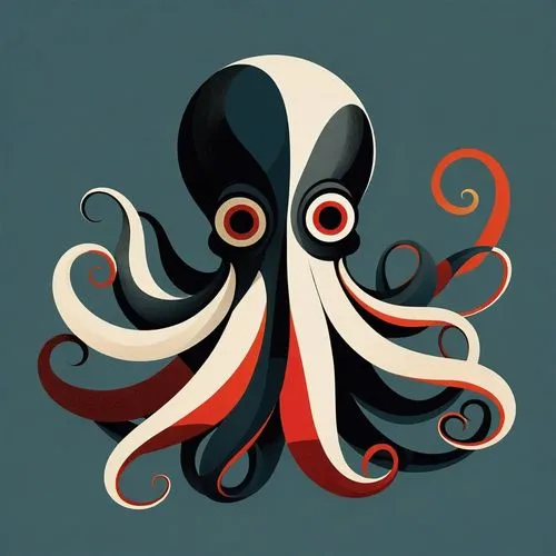 Abstract art illustration,octopus vector graphic,fun octopus,tentacular,fromental,cephalopod,tentacled