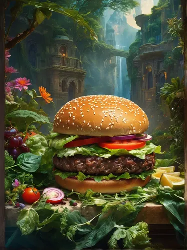 Create a thrilling mystery set in a futuristic world where a secret recipe for the ultimate burger drives people to commit crimes.,hamburger,big hamburger,burger king premium burgers,burger,big mac,cl