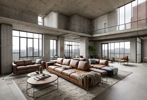 living room with huge window,penthouse apartment,loft,living room,apartment lounge,modern living room,sky apartment,livingroom,an apartment,concrete ceiling,apartment,modern decor,interior modern desi