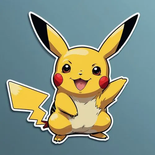 A portrait of Pikachu,pichu,springmann,pika,mbachu,pixaba,pikachu,picacho,achu,eevee,bireun,rapota,kadabra,poykio,cleverdon,kangchu,carbuncle,lutalo,pokemon,venditte,sugimori,Unique,Design,Sticker