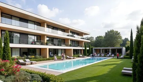 Aquí tienes el prompt actualizado con los nuevos detalles:  

---

"A modern multi-residential building with three to four stories, featuring sleek, minimalist architectural design. The facade is char