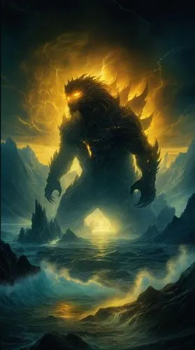 COMIC STYLE, COMIC ART, awesome dark COMIC ARTWORK , Dieses Bild zeigt eine kolossale, gottgleiche Energie-Entität in einem epischen, düsteren Dark-Fantasy-Stil. Die Kunstart ist eine hochdramatische 