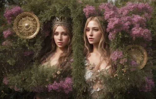  woman ai summer queen ,wreath of flowers,girl in a wreath,mirror in the meadow,twin flowers,girl in flowers,floral wreath,blooming wreath,golden wreath,elven flower,flowers png,faery,photomanipulatio