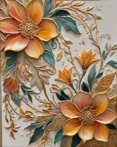 Oil painting, impressionist style, warm color palette, soft brushstrokes, textured canvas, delicate highlights, subtle shading, gentle light diffusion, 3/4 composition, close-up view, intricate detail
