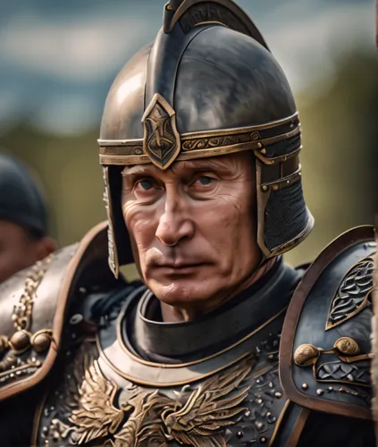 vladimir putin full armour, weapon, viking, spartan, cyborg, world war 3, and military russian.,putin,kremlin,vladimir,orders of the russian empire,russia,centurion,german helmet,the kremlin,theater o