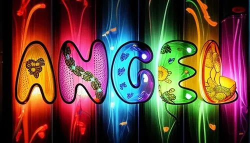 transparent crystal lotus flower glowing with multi-colored neon light with petals shimmering with all the colors of the rainbow and shining drops of dew on them. Lotus petals glow with neon light. Th