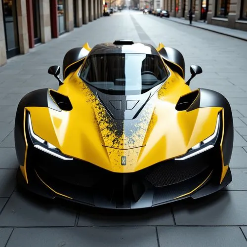 a yellow car parked on the street with another vehicle behind it,longtail,supercar car,dallara,vitesse,supercar,reventon,caparo,mclaren,sportscar,mclarens,laf,bumblebee,maclaren,super car,kryptarum-th
