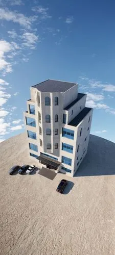 An ultra-realistic, photorealistic architectural visualization of the exact multi-story residential-commercial building shown in image_0.png. The scene is rendered in crisp, high-definition (8k resolu