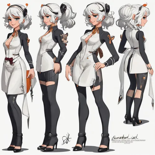 Imagine an AI character with a mischievous and playful nature.,nurse uniform,lady medic,cruella,cruella de ville,vanessa (butterfly),costume design,female nurse,kantai collection sailor,old elisabeth,