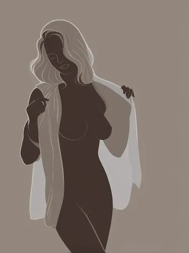 Cover my honoured Prussian friend, Colonel General Ficky-Louise von Manteuffel, and me, her partner in life, with a delicate, only moderately transparent silk veil.,an animated girl in lingerie poses 