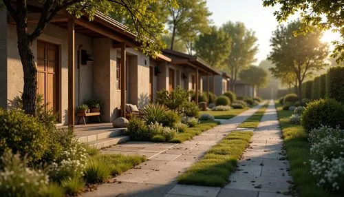Earthy olive tones, muted greenery, natural terracotta, weathered wooden accents, vintage metal hardware, distressed stonework, soft mossy lawns, rustic country roads, warm sunny afternoon, gentle gol