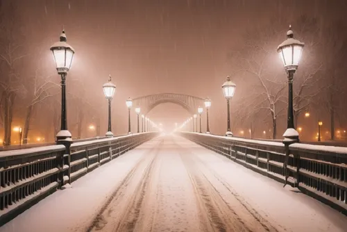 snow coming down slowly and thickly,winter night,night snow,storrow,midnight snow,winter wonderland,snowfalls,angel bridge,pont,snowfall,snowy landscape,oxenbridge,chain bridge,snowstorm,winterland,wi