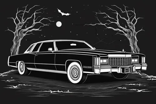 Create a spooky paranormal tale centered around a haunted Cadillac Eldorado.,cadillac fleetwood,cadillac fleetwood brougham,ford ltd crown victoria,old halloween car,mercedes-benz 600,moon car,cadilla