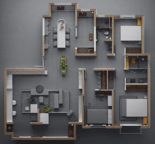 an overview of a two - bedroom home plan,an apartment,apartment,floorplan home,shared apartment,floorplans,habitaciones,Illustration,Vector,Vector 05