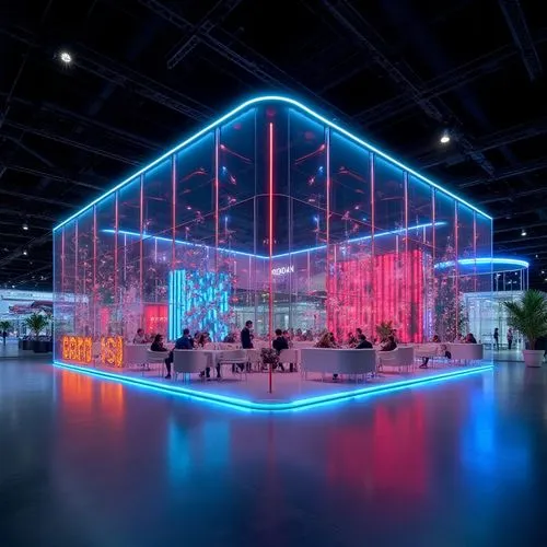 Commercial Space, Exhibition Center,there are a lot of bright lights coming in to the room,skating rink,stage design,computex,circus stage,performance hall,water cube