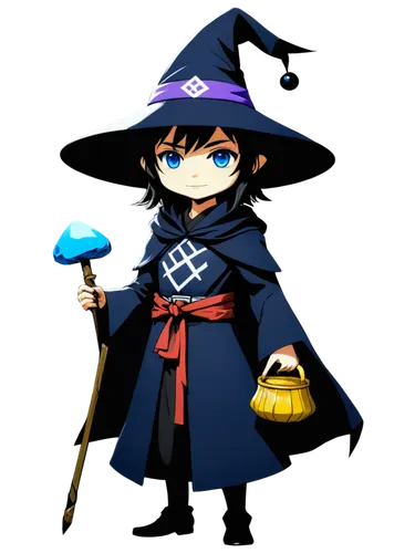 a tiny cute humanoid ronin samurai with mushroom cap hat,witch's hat icon,witch ban,witch broom,haunebu,magus,halloween banner,wizard,witch hat,witch,grimm reaper,halloween witch,mage,witch's hat,hall