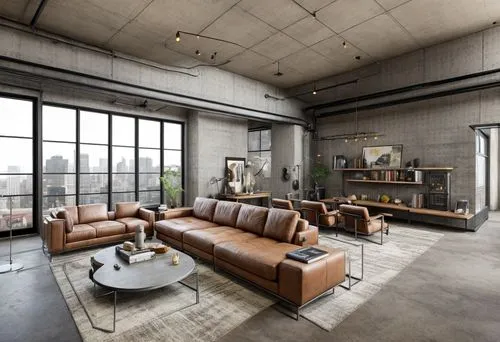 living room with huge window,loft,penthouse apartment,apartment lounge,living room,livingroom,concrete ceiling,shared apartment,contemporary decor,modern decor,an apartment,modern living room,apartmen