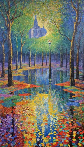 L'Atelier des Lumières - Best Museums in Paris,autumn landscape,forest of dreams,mushroom landscape,night scene,champ de mars,purple landscape,tree grove,forest landscape,vincent van gough,the autumn,