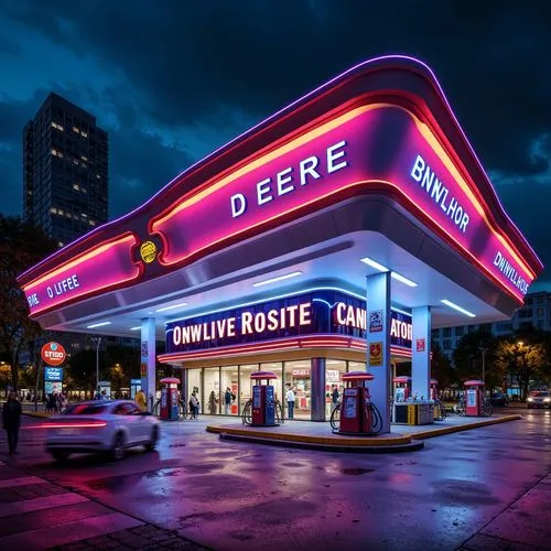 Gas Station Deconstructivism Style Architecture Design Ideas