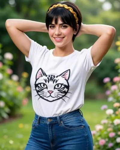 girl in t-shirt,cute cat,cat look,cartoon cat,tee,cute pretty,retro girl,puma,vintage cat,cute,print on t-shirt,rani,kittenish,cotton top,cute clothes,adorable,cat lovers,crop top,cat mom,pussycat