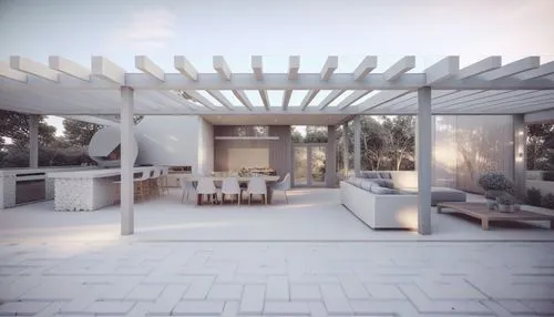 White Modern Villa,carports,render,dunes house,cubic house,carport,pergola,roof terrace,core renovation,cantilevers,mid century house,verandahs,frame house,outdoor furniture,renders,rendered,summer ho