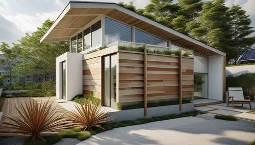 a small modern house with an elevated roof,prefab,prefabricated,prefabs,prefabricated buildings,smart house,modern house