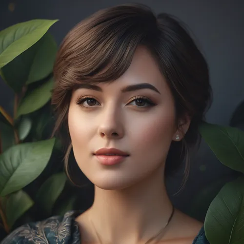 Design minimalist avatars with clean lines, subtle expressions, and muted colors. Craft a modern ambiance for a sleek and understated appearance.,portrait background,natural cosmetic,romantic portrait