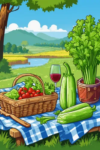 Transport yourself to a peaceful countryside picnic with a crisp stalk of real celery.,vegetables landscape,vegetable field,farm background,vegetable garden,agricultural,organic farm,fruits and vegeta