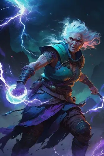  ,a character standing on top of a mountain covered in lightning,monsoon banner,thunderer,god of thunder,thunders,lightning,storm,garrison,lightning storm,thunder,thunderstruck,show off aurora,wind wa