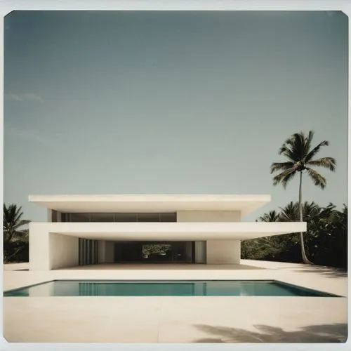 Fran Silvestre design tropical modern architecture with sleek lines, minimalist, and innovative materials. Craft a contemporary atmosphere for a sophisticated architecture in a tropical island. thin h