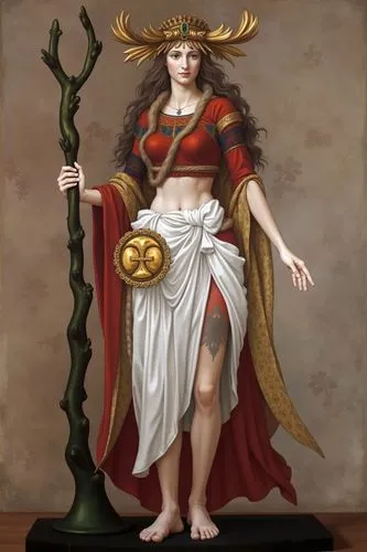 a drawing of a beautiful woman holding a tree nch,synagogal,goddess of justice,priestess,lady justice,mayoress,figure of justice,sibyl,gorgon,angelica,personification,praetor,caduceus,saturnalia,carya