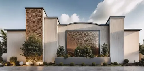 modern vintage style exterior wall  design ,a modern home with white brick and stucco,stucco wall,gold stucco frame,stucco frame,exterior decoration,modern house,facade panels,luxury home,dunes house,