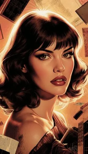 **A cinematic, hyper‑detailed portrait of a striking woman in a fusion of retro‑glamour and modern style. She combines the elegance of classic mid‑20th‑century studio photography with the bold visual 
