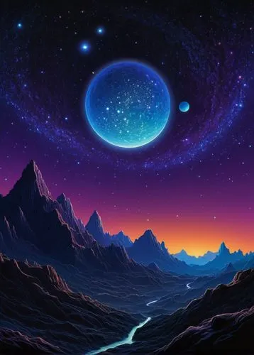 Eta Cassiopeiae, starry night sky, majestic galaxy, twinkling lights, celestial body, astronomical object, space exploration, nebula, vibrant purple and blue hues, detailed texture, 3D composition, or
