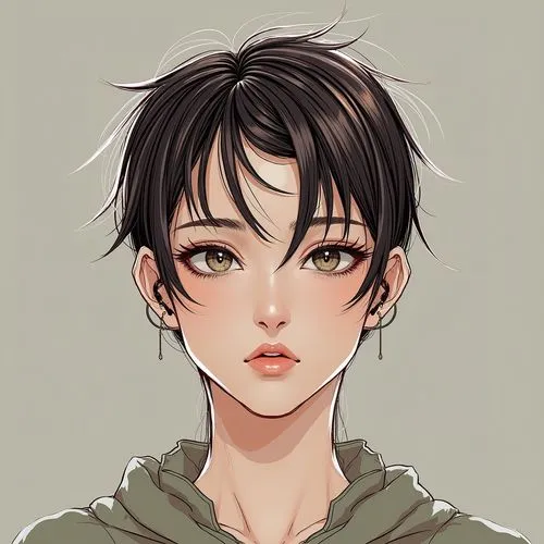 a cartoon girl wearing a hooded jacket and glasses,eren,levi,tadashi,avialae,oikawa,lyn,seok,tobio,phichit,suga,nikiforov,nini,makki,shizuku,kageyama,jian,yobi,noya,saepo,yaohan