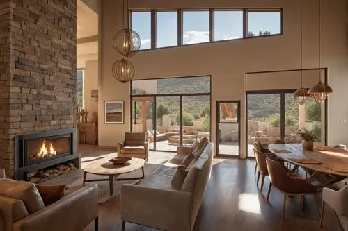 3 Bedroom House Design, windows and glass door,fire place,luxury home interior,fireplaces,family room,mid century modern,fireplace,interior modern design,contemporary decor,dunes house,breakfast room,