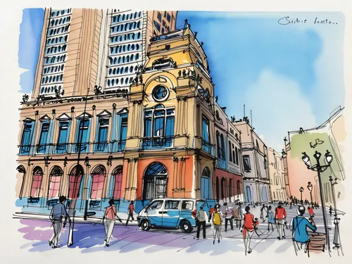 Costa Rica,stationers,city corner,city tour,city scape,gaiety,marker pen,landmarks,chanceries,old stock exchange,city buildings,philharmonic hall,redevelopment,capitols,city church,old street,brasseri