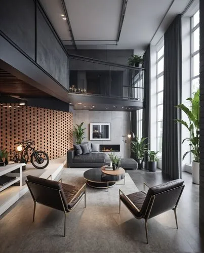 Interior design,a living room with a chair, sofa and two chairs,apartment lounge,modern living room,modern decor,minotti,interior modern design,loft,Photography,General,Realistic