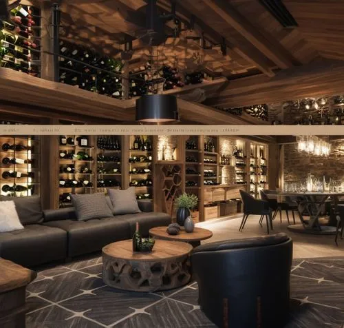 BLACK THEME, BLACK RUSTIC INTERIOR WINE CELLAR ,A LOT OF DIFFERENT BOTTLES OF WINE,  32K ULTRA REALISTIC,wine cellar,wine bar,wine rack,wine house,wine tavern,wine barrels,wine bottle range,wine barre