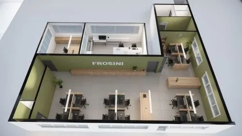 a room filled with desks and open windows,modern room,modern office,modern kitchen interior,modern living room,interior modern design,cubic house,modern kitchen,frame house,lofts,modern house,furnish,