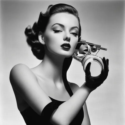 Erase the distracting elements in a photograph,gena rolands-hollywood,vintage camera,leica,a girl with a camera,rangefinder,hepburn,slr camera,woman holding gun,photographic film,ingrid bergman,vintag