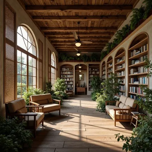 Tropical Style Library Building Design Ideas