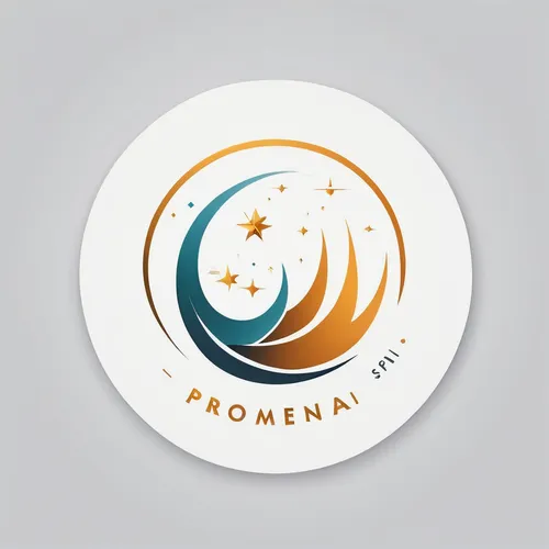 Clean simple artistic, Logo for Promeai on the theme of sleep ambient background noise,pioneer badge,promontory,biosamples icon,social logo,astronira,chronometer,pregnant woman icon,medical logo,logod