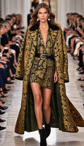 Fashion runway photography, haute couture, Ralph Lauren style, old money, 8K, high resolution, high detail, smooth
,versace,runway,catwalk,woman in menswear,imperial coat,valentino,fashion designer,r