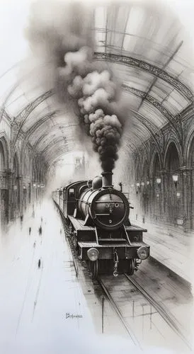 Boceto de tren a Lapiz,hogwarts express,stepney,steam locomotives,lbscr,steam special train,hornby,steam train,warley,lockhart,radcliffe,betjeman,waverley,overhill,trenes,heuston,steam railway,steam l
