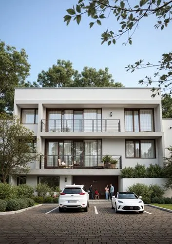 two white cars parked in front of a large home,modern house,residential house,residence,residential,modern building,villa,contemporary,residential building,villas,modern architecture,residences,dunes