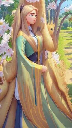 rapunzel,jessamine,tangled,spring background,springtime background,holding flowers,jasmine blossom,long-haired hihuahua,spring crown,fairy tale character,blanket of flowers,fiori,serenade,blooming fie