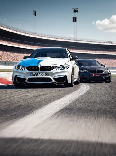 Imagine a futuristic race track where the BMW M3 competes against other sports cars. Describe the heart-pounding action.,bmw motorsport,bmw m4,bmw 8 series,bmw m6,bmw 6 series,8 series,pace car,sports