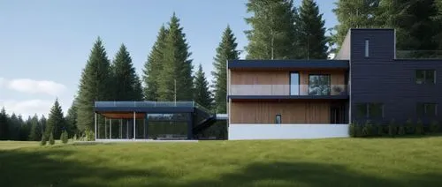 Ultra Professional architectural presentation board dark mode of a modern Minimalist and Modern House style committed to sustainability and architectural design technology, creating high-quality archi